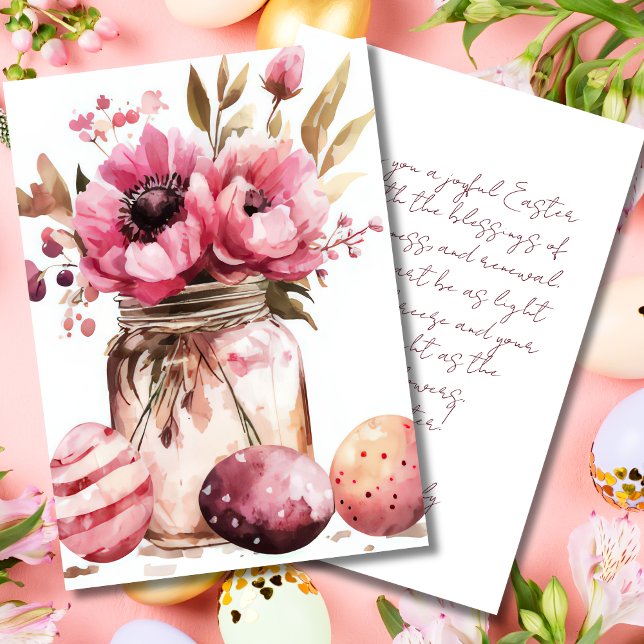 Custom Easter Card with Easter Eggs and Flowers (Creator Uploaded)