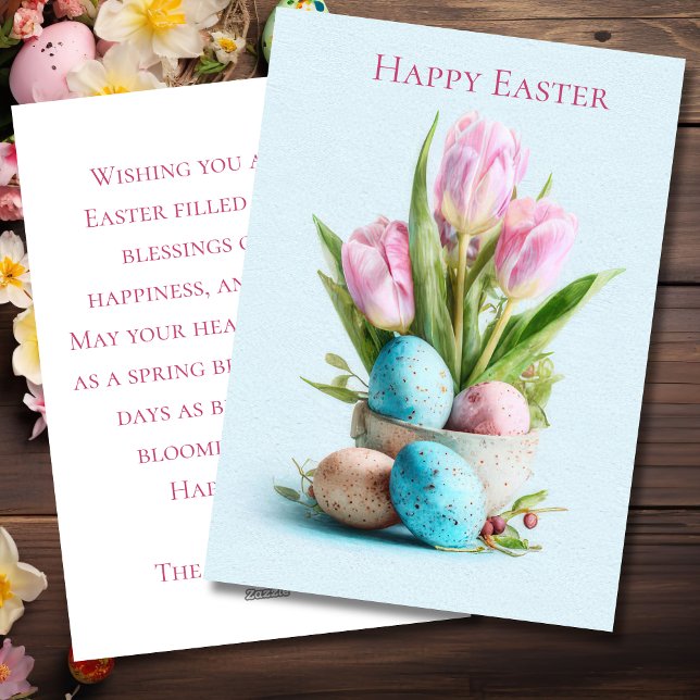 Custom Easter Card with Flowers and Easter Eggs (Creator Uploaded)