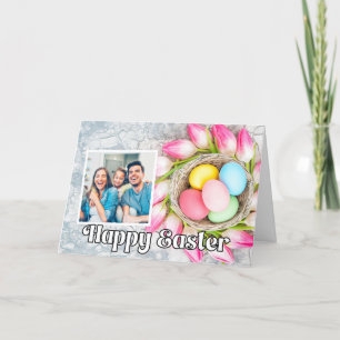 Custom Easter Collage Basket Tulips Photo Template