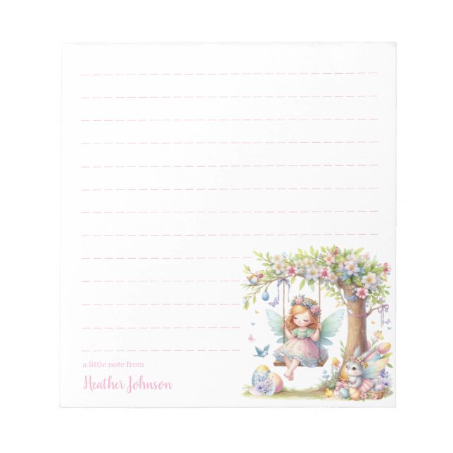 Custom Easter Fairy Notepad (Front)