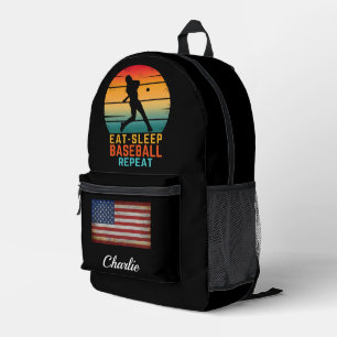 CUSTOM EAT SLEEP BASEBALL REPEAT SPORTS PRINTED BACKPACK