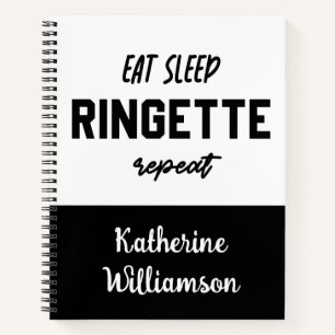 Custom Eat Sleep Ringette Repeat Ringette Player Notebook