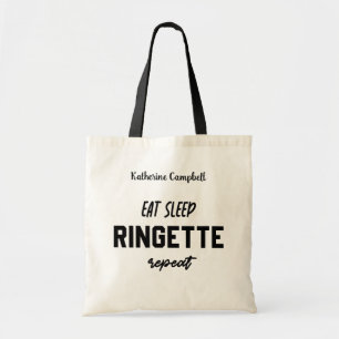 Custom Eat Sleep Ringette Repeat Ringette Player Tote Bag