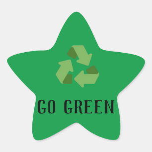 custom Eco-friendly go green logo Star Sticker