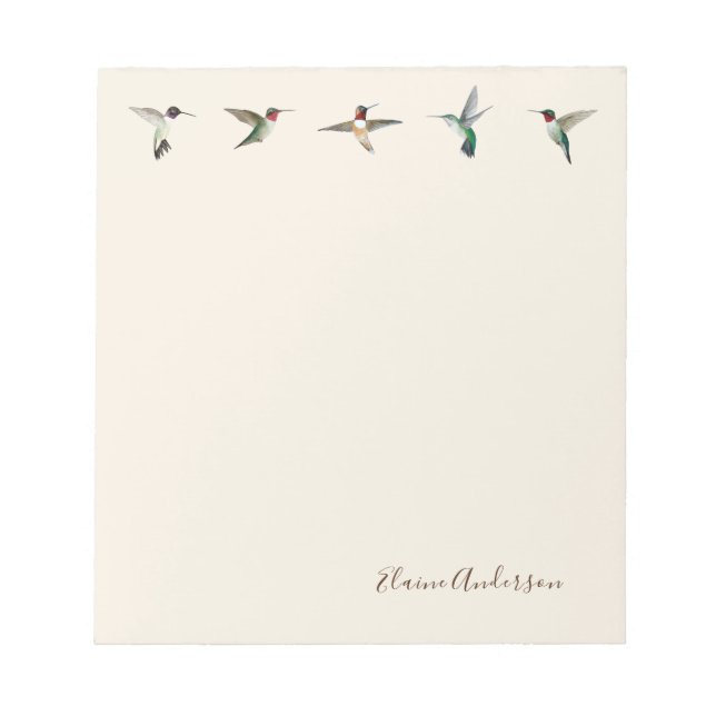 Custom Ecru North American Hummingbirds Notepad (Front)