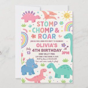 Custom Editable Dino Party Invite
