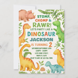 Custom Editable Dino Party Invite