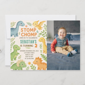 Custom Editable Dino Party Invite with photo