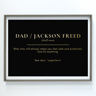 Custom Editable Fathers Day DAD Gold  Foil Prints