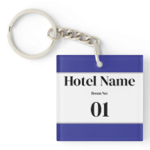 Custom Editable Hotel Room Keychain | Personalized