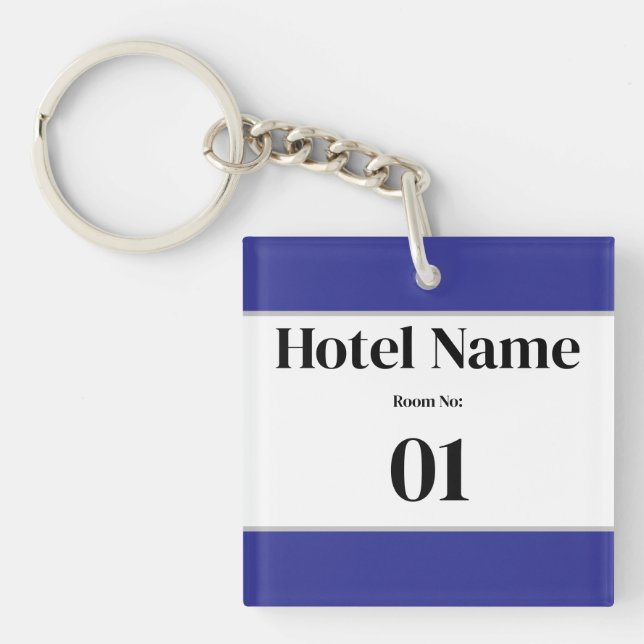 Custom Editable Hotel Room Keychain | Personalized (Front)