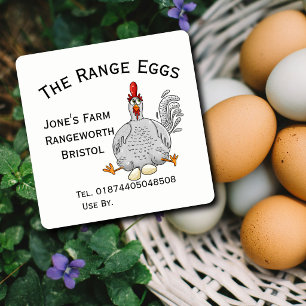 Custom Egg Box Label – Cute Chicken Design