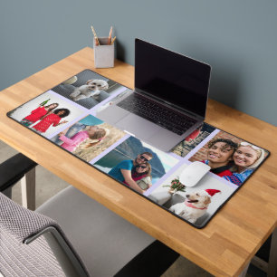 Custom Eight Photo Personalized Desk Mat