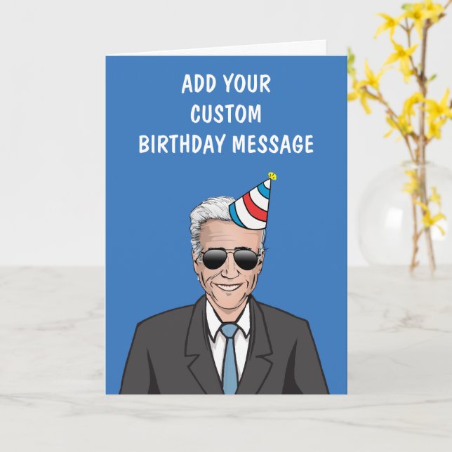 Custom Election Birthday Card (Yellow Flower)