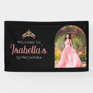 Custom Elegant 15th Birthday Quinceañera Welcome Banner