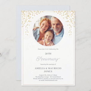 Custom Elegant 50th Wedding Anniversary Invitation