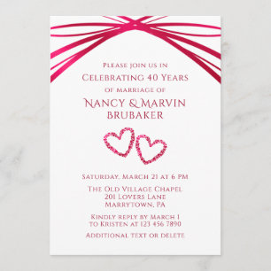 Custom Elegant Arch 40th Wedding Anniversary Party Invitation