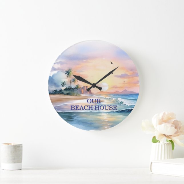 Custom Elegant Beach House Clock (Home)