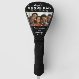 Custom Elegant Best Bonus Dad Photo collage Golf Head Cover