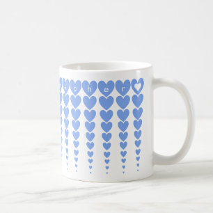 Custom Elegant Best Teacher Blue Heart Tinsels Art Coffee Mug