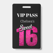 Custom Elegant Birthday Black Sweet 16 VIP