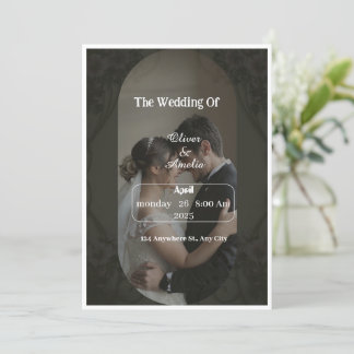 "Custom Elegant Black and Brown Wedding invitation