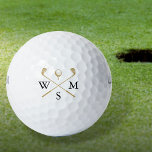 Custom Elegant Black And Gold Monogram Golf Balls<br><div class="desc">Personalize the initials to create a great monogram golf gift and keepsake. Designed by Thisisnotme©</div>