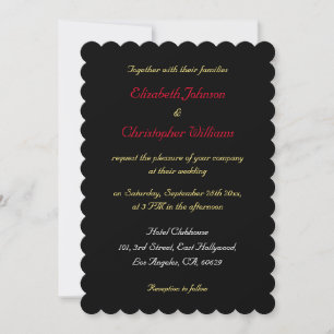 Custom Elegant Black Faux Gold Silver Wedding Invitation