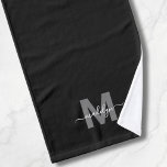 Custom Elegant Black Name Monogram Hand Towel<br><div class="desc">Personalized Custom Create Your Own Black and White Initial Name Monogram Bath Hand Towel. Add a touch of elegance to your bathroom with this stylish monogrammed hand towel, designed with a tri-fold style for a neat and refined look. It features a bold grey initial paired with a flowing white script...</div>