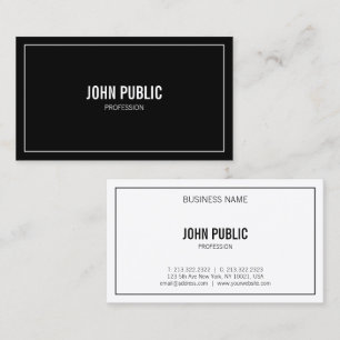 Custom Elegant Black & White Simple Template Business Card