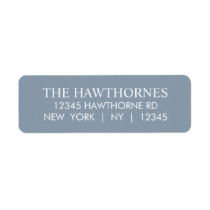 Custom Elegant Blue Minimalist Return Address