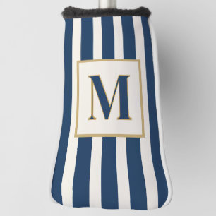Custom Elegant Blue Monogram Golf Head Cover
