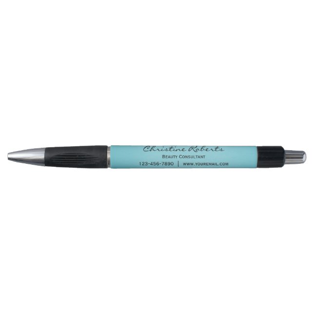 Custom Elegant Blue Teal Business Promotional  Pen (Front)