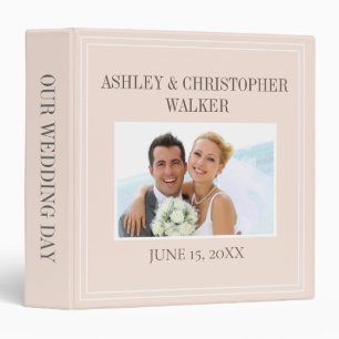 Custom Elegant Blush Pink Photo Wedding Binder