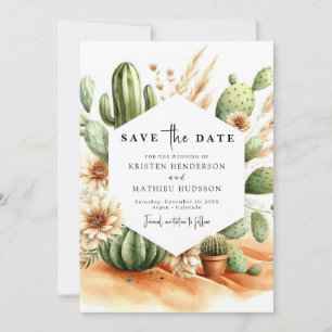 Custom Elegant Cactus Wedding Save The Date