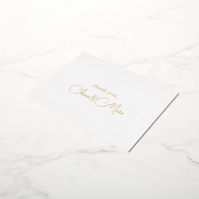 Custom Elegant Calligraphy Thank You Foil Cards (Rotated)