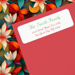 Custom Elegant Christmas Mail Return Address Label<br><div class="desc">Create your own custom, personalized, simple elegant modern plain return address label for the family's christmas mailings, with the name and address in red & green festive colours. Simply enter your name / family name / company name, and address. Perfect for both, home and business, personal and official mailings. Elegant...</div>
