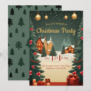 Custom Elegant Christmas Party Invitation