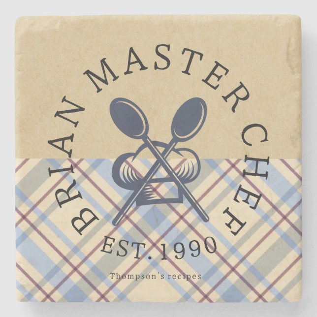 Custom elegant classic farmhouse artwork kraft  stone coaster (Front)