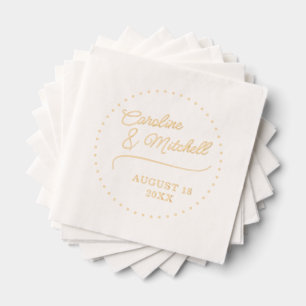 Custom Elegant Classy Couple Names Foil Napkins