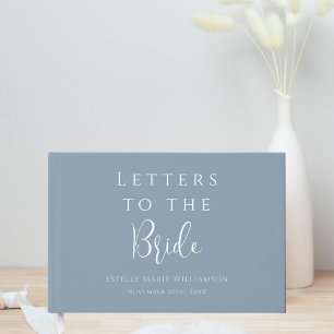 Custom Elegant Dusty Blue Letters to the Bride Guest Book