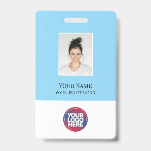 Custom Elegant Employee Photo, Qr Code, Logo, Name Badge