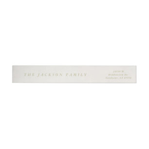 custom elegant family name cream return address wrap around label