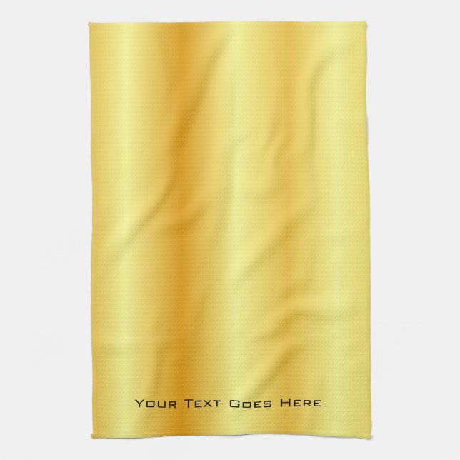 Custom Elegant Faux Gold Add Your Text Template Kitchen Towel (Vertical)