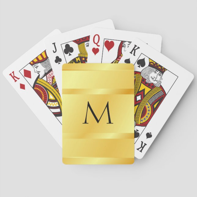 Custom Elegant Faux Gold Metallic Look Template Playing Cards (Back)