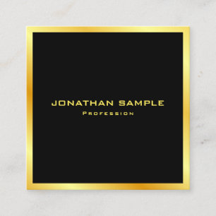 Custom Elegant Faux Gold Modern Template Trendy Square Business Card