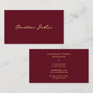 Custom Elegant Faux Gold Typography Script Text Business Card