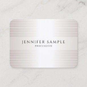 Custom Elegant Faux Silver Modern Simple Template Business Card