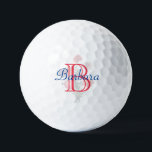 Custom Elegant Floral Name and Monogram Golf Balls<br><div class="desc">A lovely gentle floral monogrammed golf ball --This is a great gift for all golf lovers -- simple and elegant. Personalize it with your/her initials/monogram and first name.   If you have any design questions or a special request,  please send an email to: charmdesignstudio@rcn.com</div>