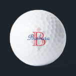 Custom Elegant Floral Name and Monogram Golf Balls<br><div class="desc">A lovely gentle floral monogrammed golf ball --This is a great gift for all golf lovers -- simple and elegant. Personalize it with your/her initials/monogram and first name.   If you have any design questions or a special request,  please send an email to: charmdesignstudio@rcn.com</div>